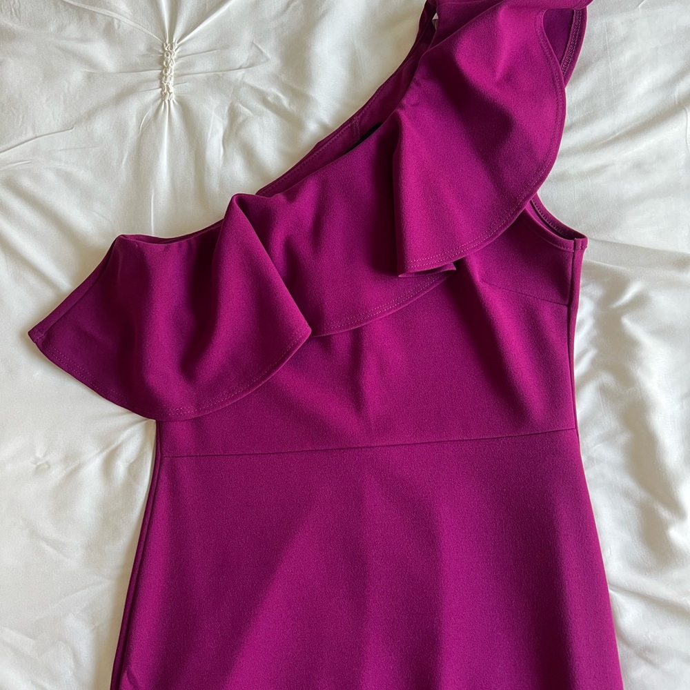Lulus One-Shoulder Magenta Dress